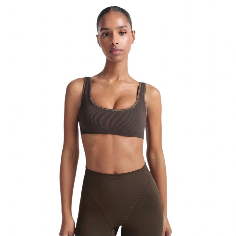 Nike X Skims Ribbed Seamless Scoop Bra Phoenix Truffle Nwt
